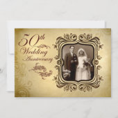 Cartes d'invitation pour les 50 ans de mariage élé (Devant)
