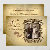 Cartes d'invitation pour les 50 ans de mariage élé (Devant / Derrière)