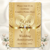 Cartes d'invitation pour les 50 ans de mariage en 