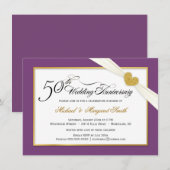 Cartes d'invitation pour les 50 ans de mariage - V (Devant / Derrière)