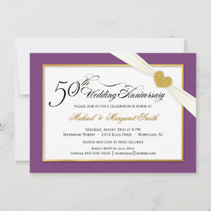 Cartes d'invitation pour les 50 ans de mariage - V