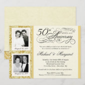 Cartes d'invitation pour les 50 ans de mariage - V (Devant / Derrière)