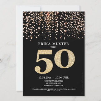 Cartes d'invitation pour les 50 ans "Or"