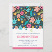 Cartes d'invitation pour les 53 ans motif floral r (Devant)