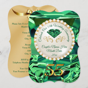 Cartes d'invitation pour les 55 ans de mariage - N