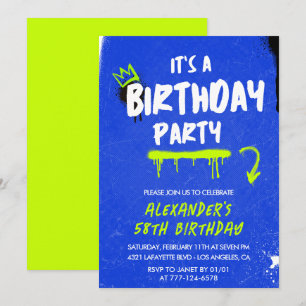 Cartes d'invitation pour les 58 ans Graffiti Peint