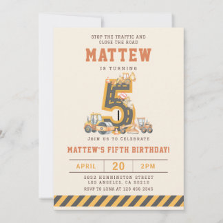 Cartes d'invitation pour les 5 ans de véhicules de