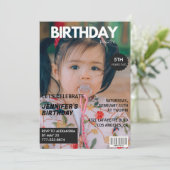 Cartes d'invitation pour les 5 ans fille Couvertur (Debout devant)