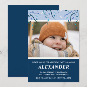 Cartes d'invitation pour les 5 ans garçon Photo Bl