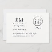 Cartes d'invitation pour les 60 ans avec police de (Devant)