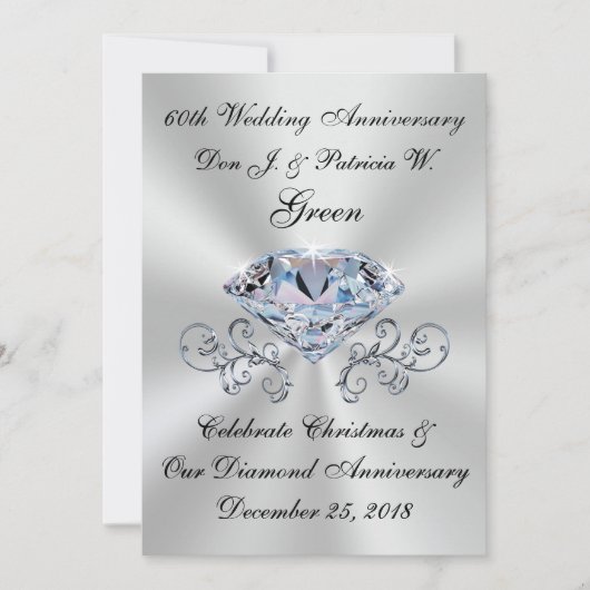 Cartes d'invitation pour les 60 ans de commandes s (Devant)