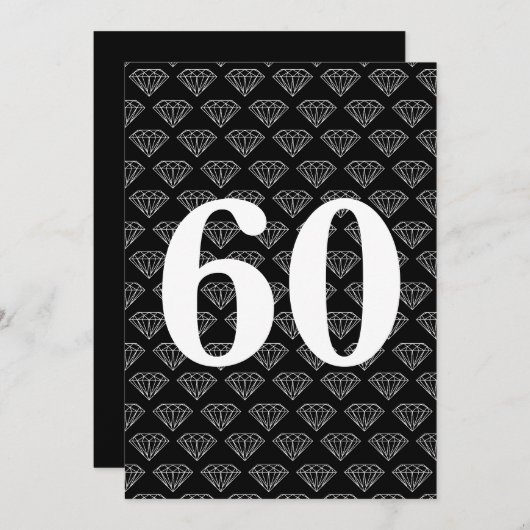 Cartes d'invitation pour les 60 ans de mariage ave (Devant / Derrière)