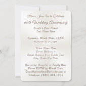 Cartes d'invitation pour les 60 ans de mariage de  (Dos)