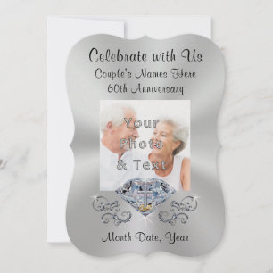 Cartes d'invitation pour les 60 ans de mariage de 