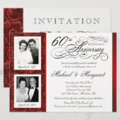 Cartes d'invitation pour les 60 ans - Hier et aujo (Devant / Derrière)