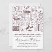 Cartes d'invitation pour les 60 ans Hommes Bière V (Devant)