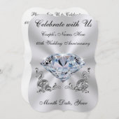 Cartes d'invitation pour les 60 ans, modèle ou imp (Devant / Derrière)