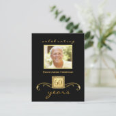 Cartes d'invitation pour les 60 ans - Monogramme F (Debout devant)