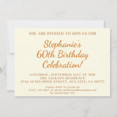 Cartes d'invitation pour les 60 ans - Thème Tourne (Dos)