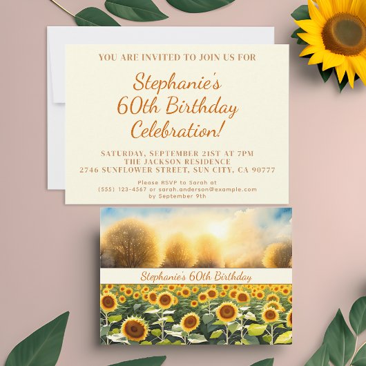 Cartes d'invitation pour les 60 ans - Thème Tourne