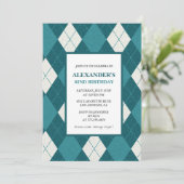 Cartes d'invitation pour les 62 ans Hommes Bleu Vi (Debout devant)