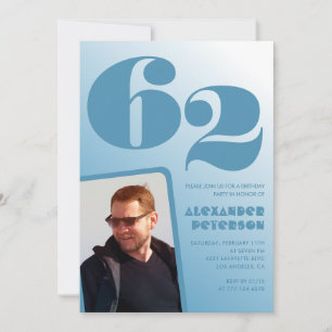 Cartes d'invitation pour les 62 ans hommes photo a