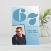 Cartes d'invitation pour les 67 ans avec un dégrad (Debout devant)