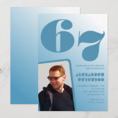 Cartes d'invitation pour les 67 ans avec un dégrad (Devant / Derrière)