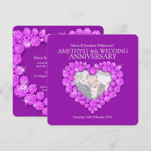 Cartes d'invitation pour les 6 ans de mariage avec