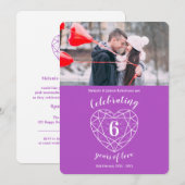 Cartes d'invitation pour les 6 ans de mariage avec (Devant / Derrière)