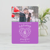 Cartes d'invitation pour les 6 ans de mariage avec (Debout devant)