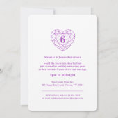 Cartes d'invitation pour les 6 ans de mariage avec (Dos)