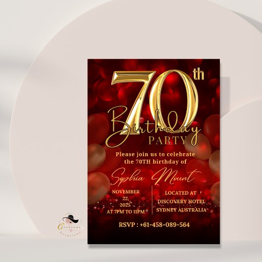 Cartes d'invitation pour les 70 ans de grand-mère,