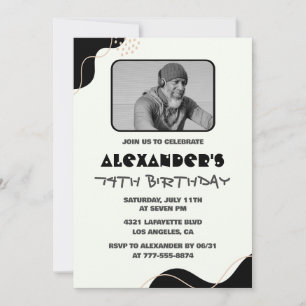 Cartes d'invitation pour les 74 ans d'hommes noirs