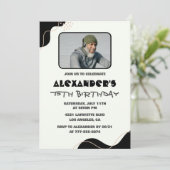 Cartes d'invitation pour les 75 ans Hommes Simple  (Debout devant)