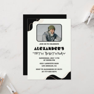 Cartes d'invitation pour les 75 ans Hommes Simple