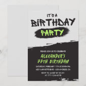 Cartes d'invitation pour les 77 ans Hommes Graffit (Devant / Derrière)