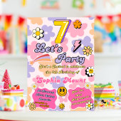 Cartes d'invitation pour les 7 ans de filles avec