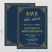 Cartes d'invitation pour les 80 ans Hommes Save th (Devant / Derrière)