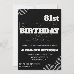 Cartes d'invitation pour les 81 ans d'hommes noirs