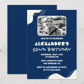 Cartes d'invitation pour les 82 ans avec photo d'h (Devant / Derrière)