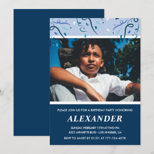 Cartes d'invitation pour les 8 ans d'un garçon Pho