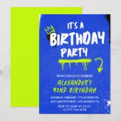 Cartes d'invitation pour les 92 ans Hommes Graffit (Devant / Derrière)
