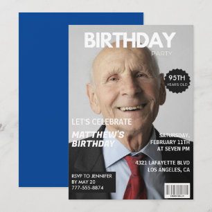 Cartes d'invitation pour les 95 ans Homme Lui Couv