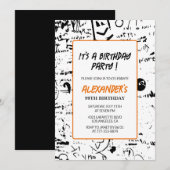 Cartes d'invitation pour les 99 ans Hommes Graffit (Devant / Derrière)