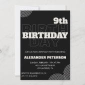 Cartes d'invitation pour les 9 ans garçon annivers (Devant)