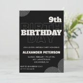 Cartes d'invitation pour les 9 ans garçon annivers (Debout devant)