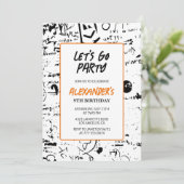 Cartes d'invitation pour les 9 ans garçon fête de (Debout devant)