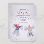 Cartes d'invitation pour les anges de neige (Devant / Derrière)