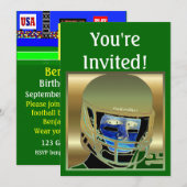 Cartes d'invitation pour les enfants de football (Devant / Derrière)